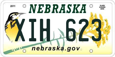 NE license plate XIH623