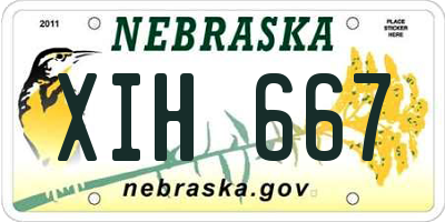 NE license plate XIH667