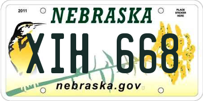 NE license plate XIH668