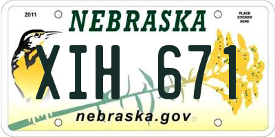 NE license plate XIH671