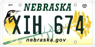 NE license plate XIH674