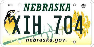 NE license plate XIH704