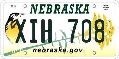 NE license plate XIH708
