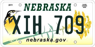NE license plate XIH709