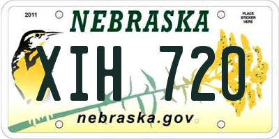 NE license plate XIH720