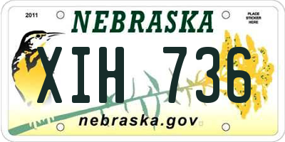 NE license plate XIH736