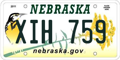 NE license plate XIH759