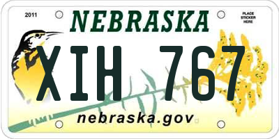 NE license plate XIH767
