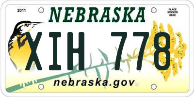 NE license plate XIH778