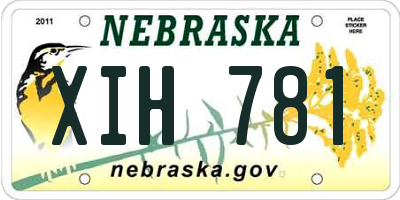 NE license plate XIH781