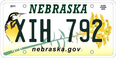 NE license plate XIH792