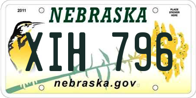 NE license plate XIH796