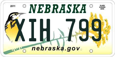 NE license plate XIH799