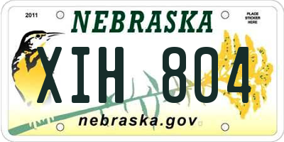 NE license plate XIH804