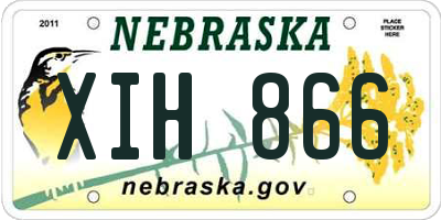 NE license plate XIH866