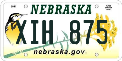 NE license plate XIH875