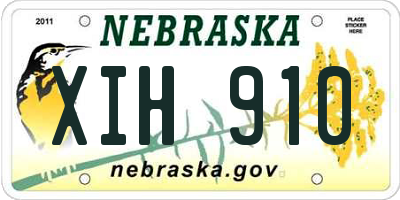 NE license plate XIH910