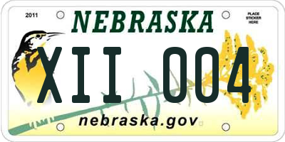 NE license plate XII004