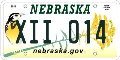 NE license plate XII014
