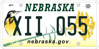 NE license plate XII055