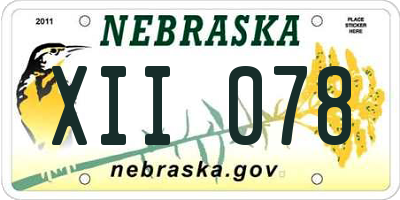 NE license plate XII078