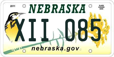 NE license plate XII085
