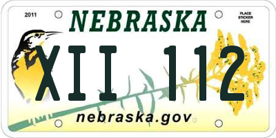 NE license plate XII112