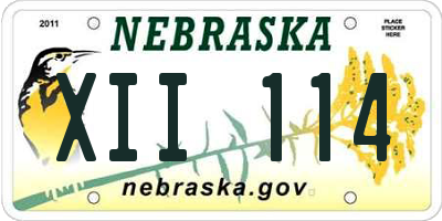 NE license plate XII114