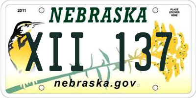 NE license plate XII137
