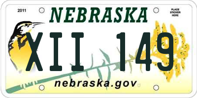 NE license plate XII149