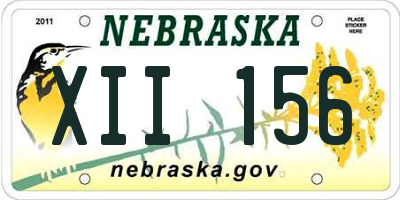 NE license plate XII156
