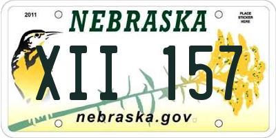NE license plate XII157