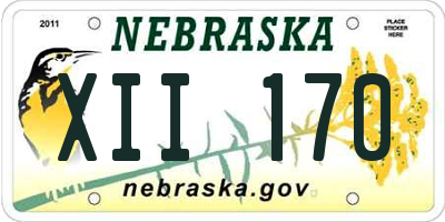 NE license plate XII170