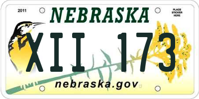 NE license plate XII173