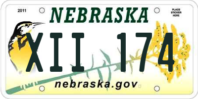 NE license plate XII174