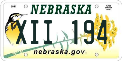 NE license plate XII194