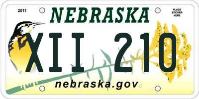NE license plate XII210