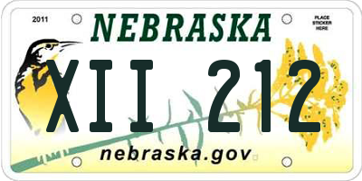 NE license plate XII212