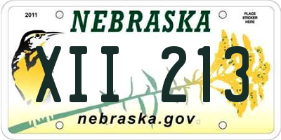 NE license plate XII213