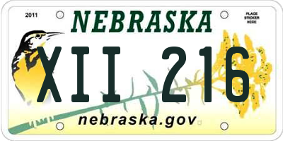 NE license plate XII216