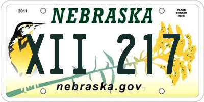 NE license plate XII217