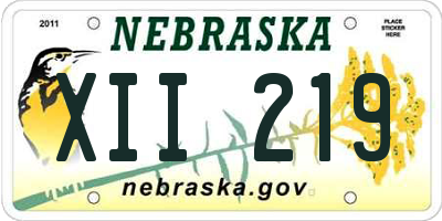 NE license plate XII219