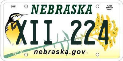 NE license plate XII224