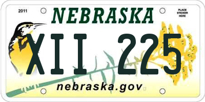 NE license plate XII225