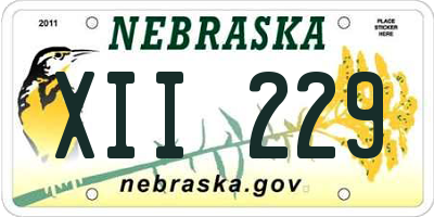NE license plate XII229