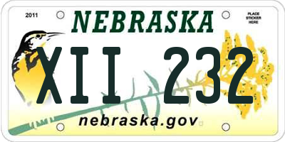 NE license plate XII232