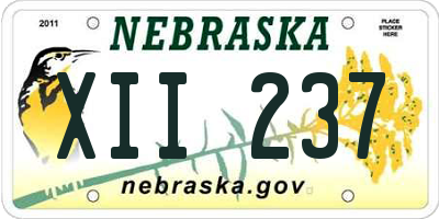 NE license plate XII237