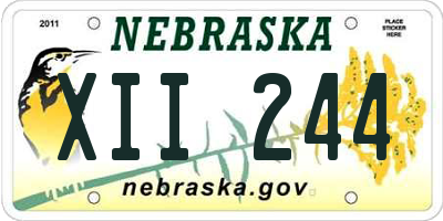 NE license plate XII244