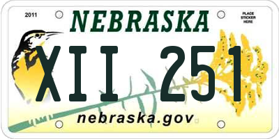 NE license plate XII251
