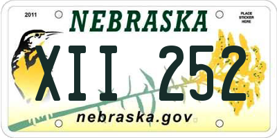 NE license plate XII252